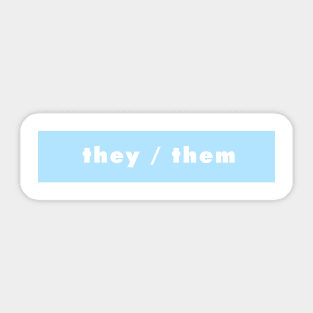 they / them - blue Sticker